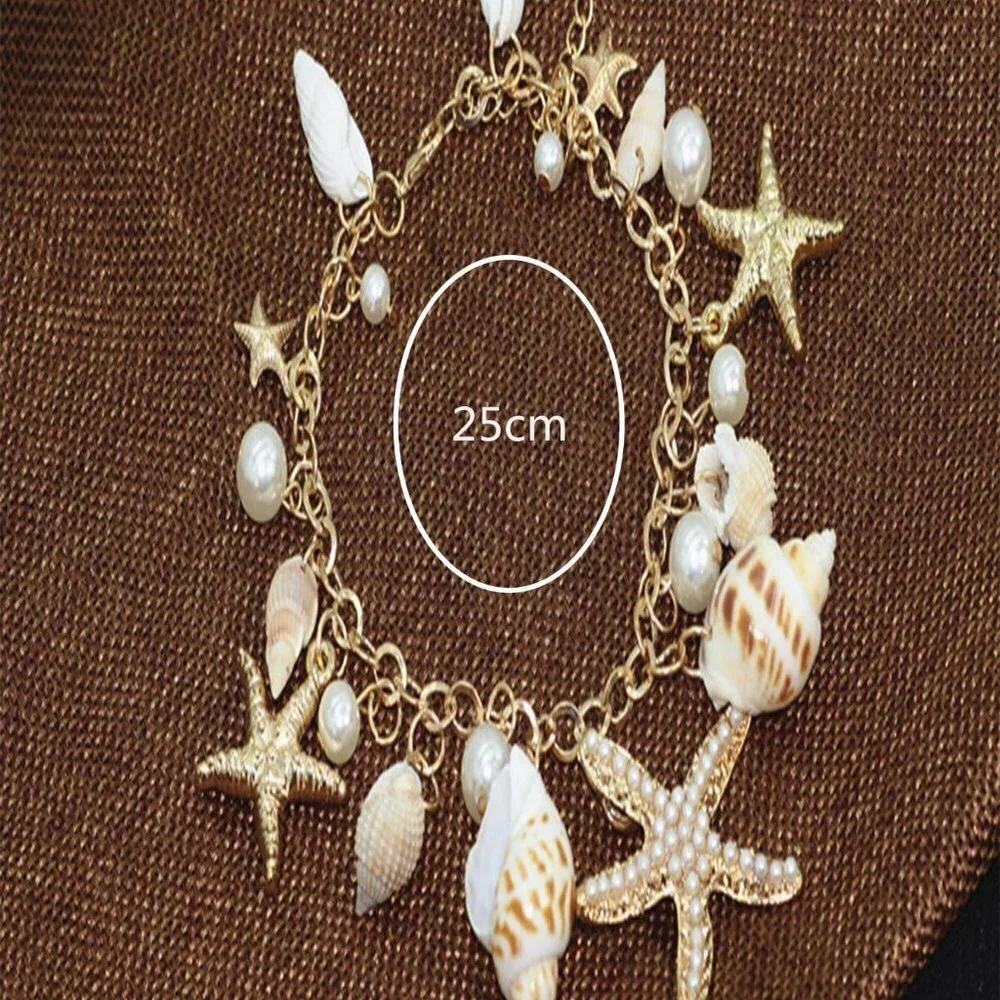 Multicolor Casual Women's Starfish & Shell Decor Bracelet